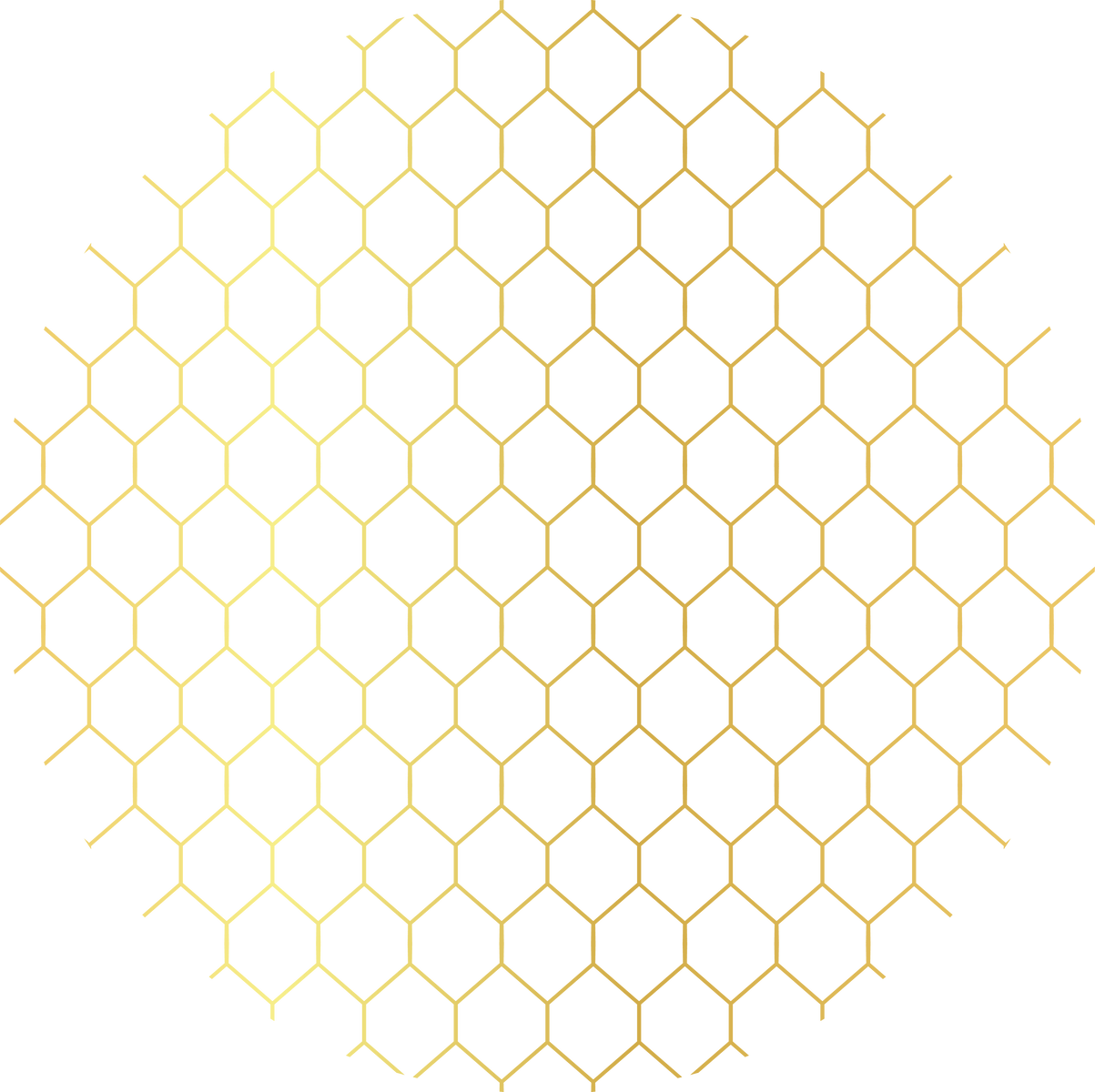 Gold Honeycomb Line Pattern Circle